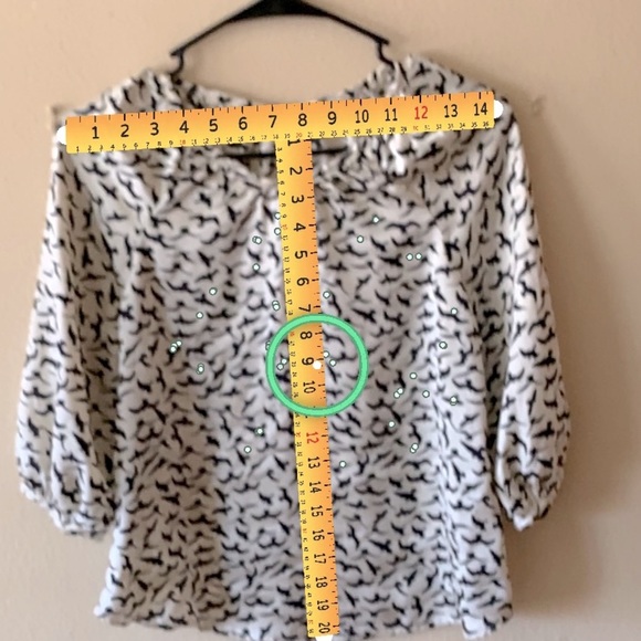 ⚜️✨Audrey 3+1 Top Blouse Size S Cropped Black Birds✨⚜️ - Picture 3 of 3